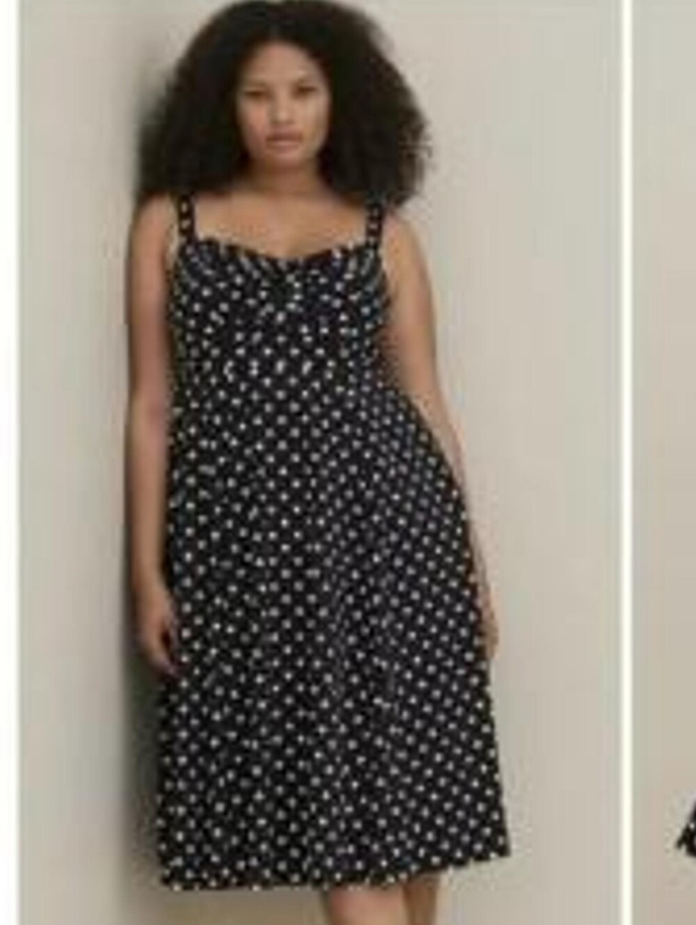 Torrid Retro Chic Black Polka Dot Midi Dress, Size 0X GUC